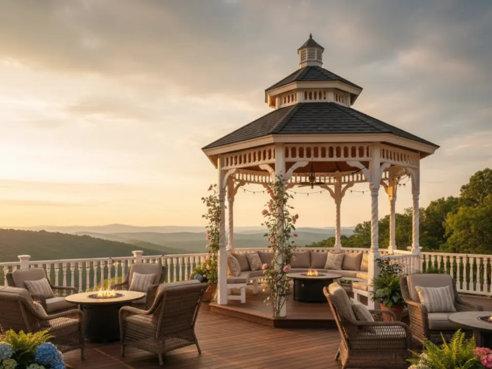 Gazebo in a deck