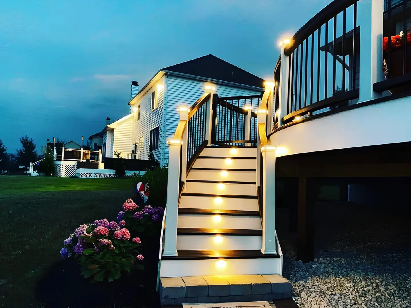 Lights in deck stairs